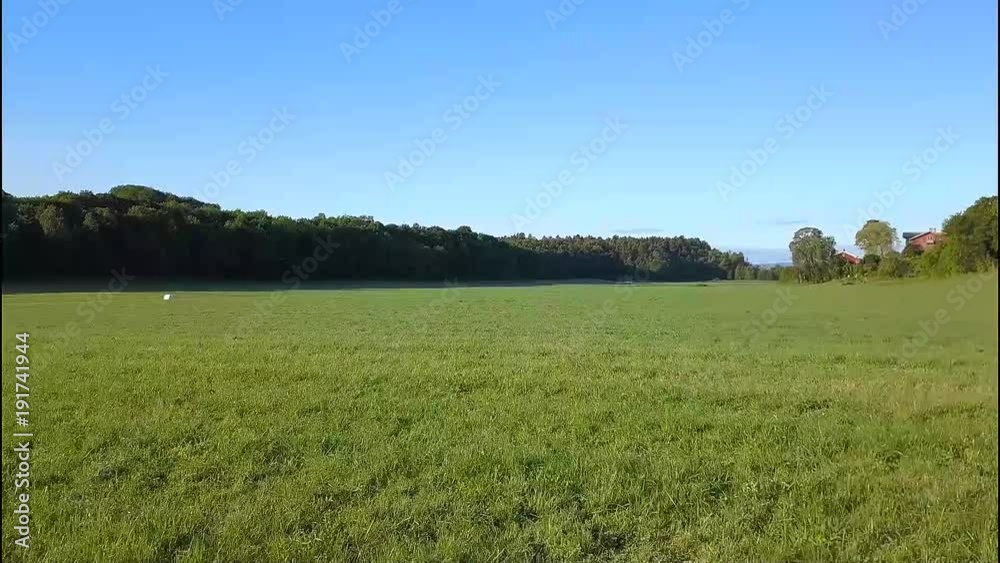 Aerial views on fields on Bygdoy peninsula in Oslo, Norway in summer Aerial views on fields on Bygdoy peninsula in Oslo, Norway in summer