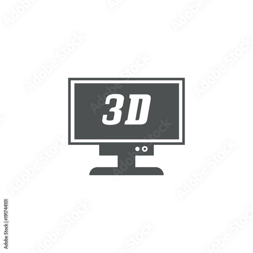3D tv icon. sign design