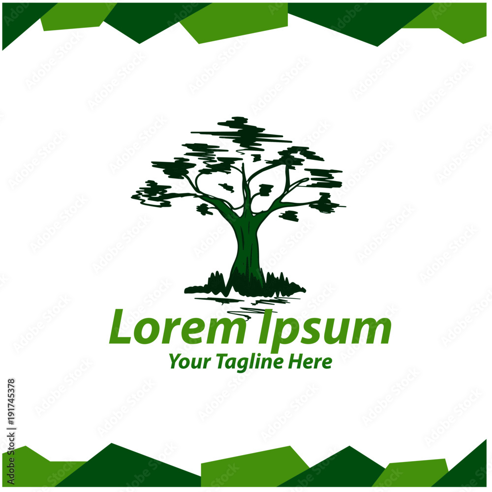 Obraz premium green tree logo
