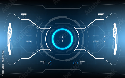 Sci-Fi Concept HUD Interface Screen. Virtual Reality View Display. Hologram Technology