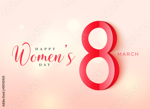 International women's day poster design in origami style with beautiful background