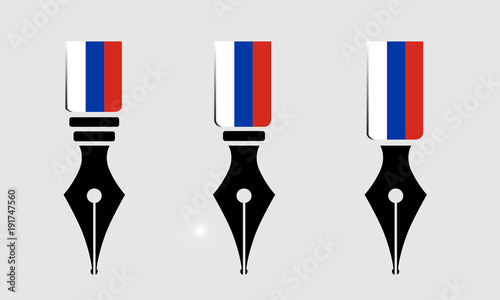 Set of Pens with Russian flag