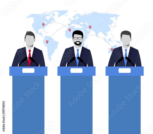 Election debates, dispute, social discussion. illustration concepts illustration of a speakers. politicians. election debates concept. 