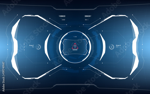 Sci-Fi Concept HUD Interface Screen. Virtual Reality View Display. Hologram Technology