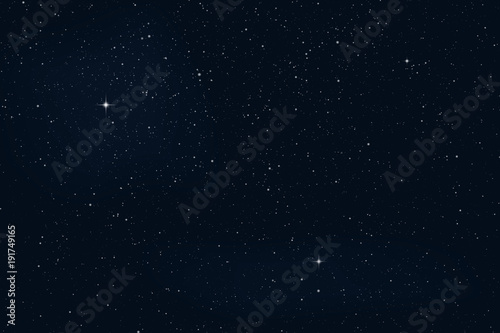 Vector night starry sky with stars and planets
