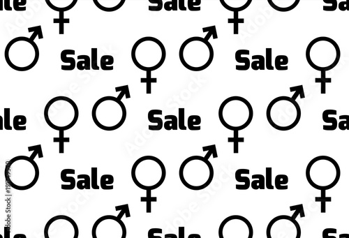 Seamless vector pattern big sale. Seamless background. man, woman, sex