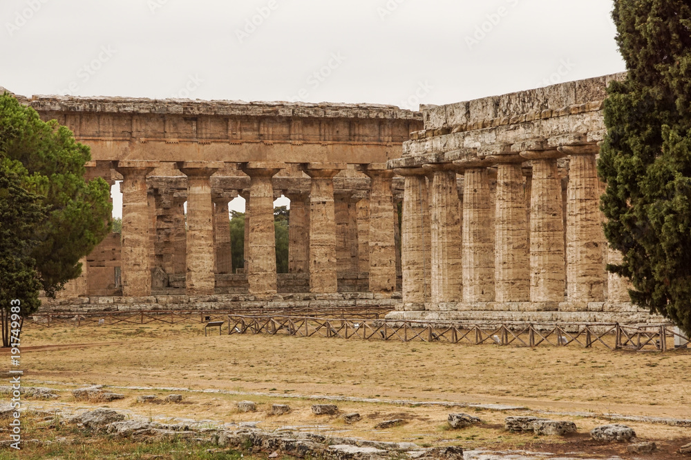 Italy,Cilento, archaeological site of Paestum, the Temple of Athena also known as Cerere Temple 