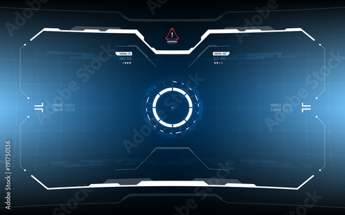 Sci-Fi Concept HUD Interface Screen. Virtual Reality View Display. Hologram Technology