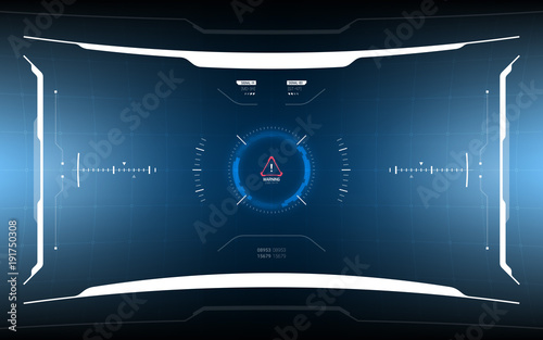 Sci-Fi Concept HUD Interface Screen. Virtual Reality View Display. Hologram Technology
