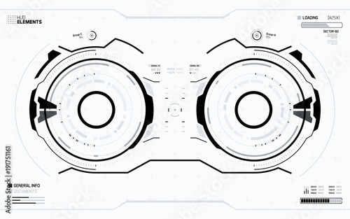 Sci-Fi Concept HUD Interface Screen. Virtual Reality View Display. Hologram Technology
