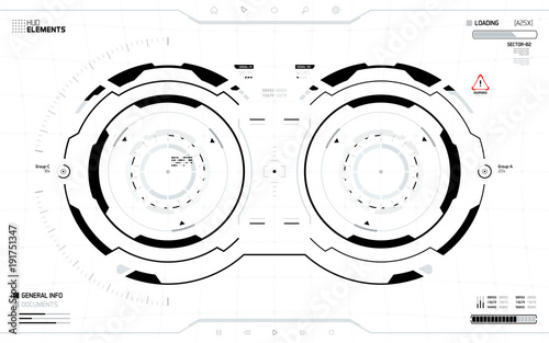 Sci-Fi Concept HUD Interface Screen. Virtual Reality View Display. Hologram Technology