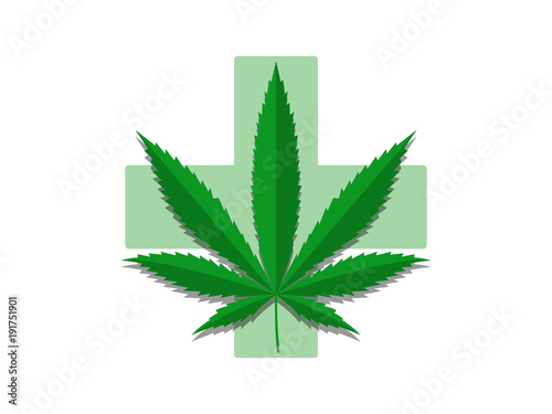 Medical Cannabis Logo Design Template Element Vector Icon