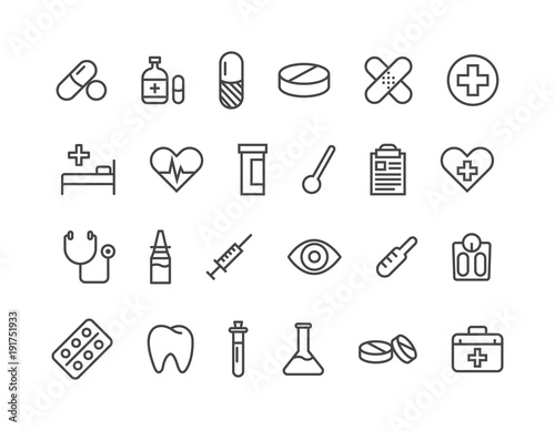 Simple Set of Medical Related Vector Icons.Editable Stroke. 48x48 Pixel Perfect.