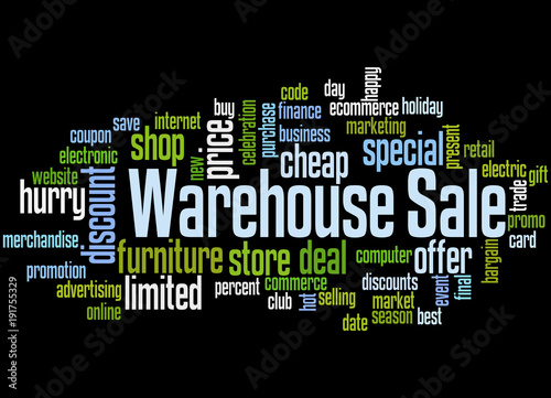 Warehouse sale word cloud concept 3