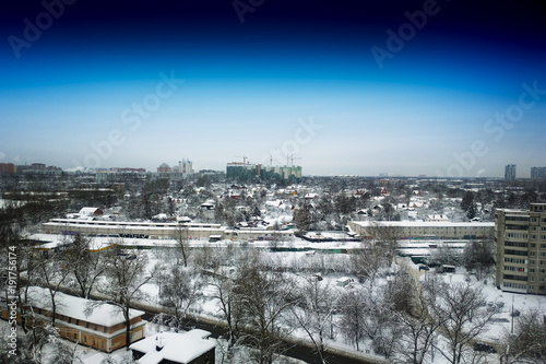 Moscow suburbs construction background