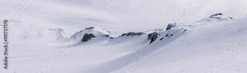 Panoramic of snowy landscape