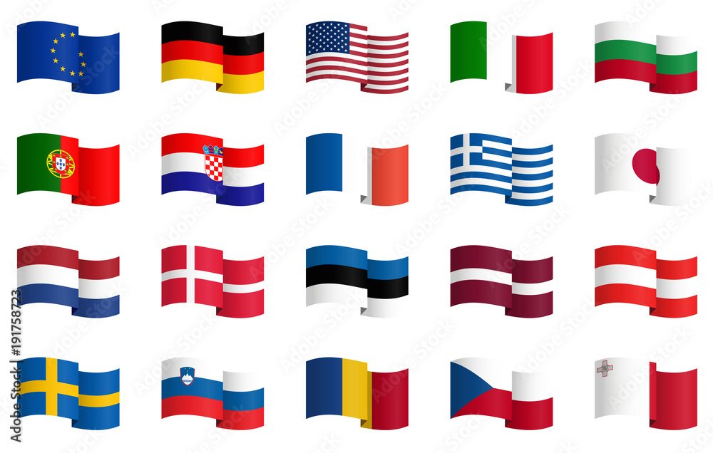 Fototapeta premium collection of country flags 2