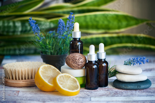 Organic cosmetics, natural fruit oils. Concept spa, skin care, ecological and organic natural cosmetics