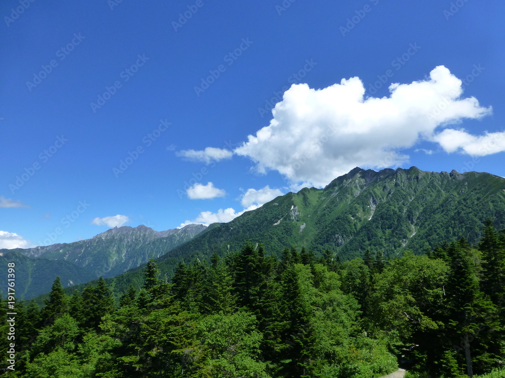 奥飛騨の旅。穂高　北アルプス。白馬　長野　日本。８月下旬。