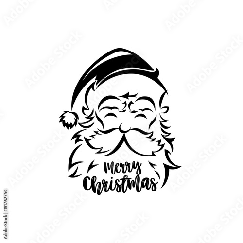 Black and white santa claus vector illustration
