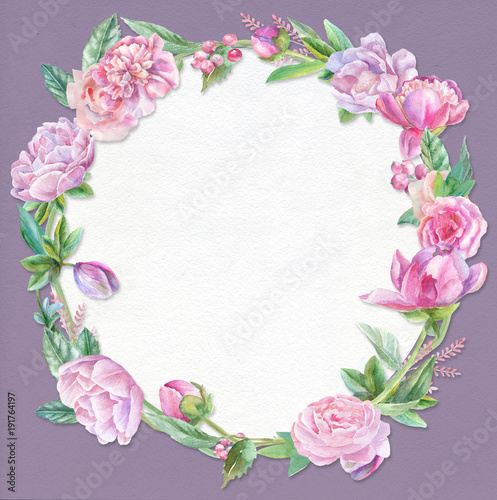 Violet floral template