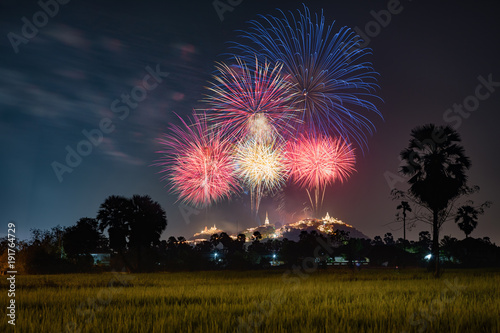 Fireworks,Phra Nakhon Khiri(Khao Wang) Phetchaburi ,Thailand photo