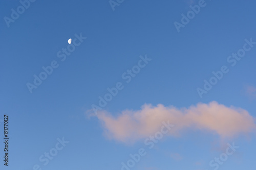 Wallpaper Mural Sunrise sky with orange/purple clouds and the moon in the distance Torontodigital.ca