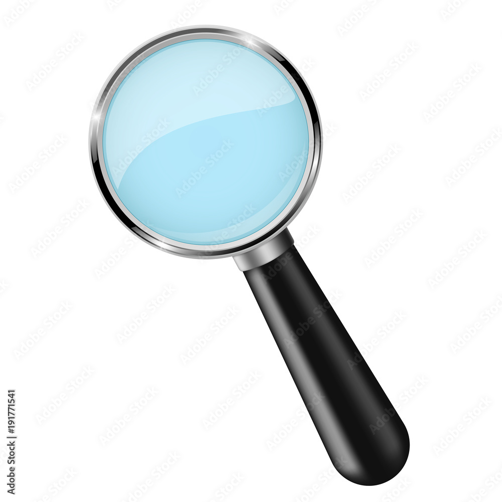 Magnifying glass. Vector 3d illustration Magnifying glass. Vector 3d illustration