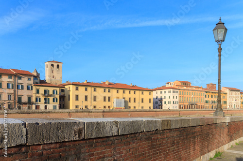 Riverside near the Arno river in Pisa, Italy