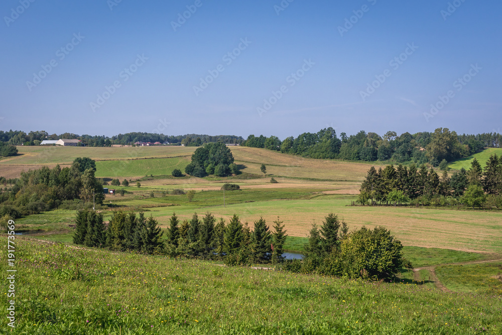 Rural landscape in Cassubia region of Poland