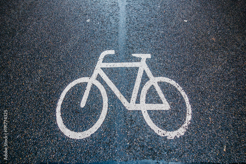 bicycle traffic sign on the road