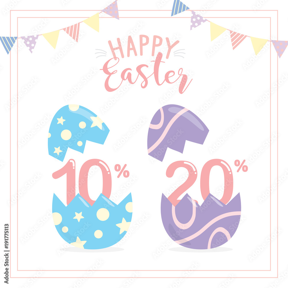 Fototapeta premium Happy Easter Crack Egg discount Sale