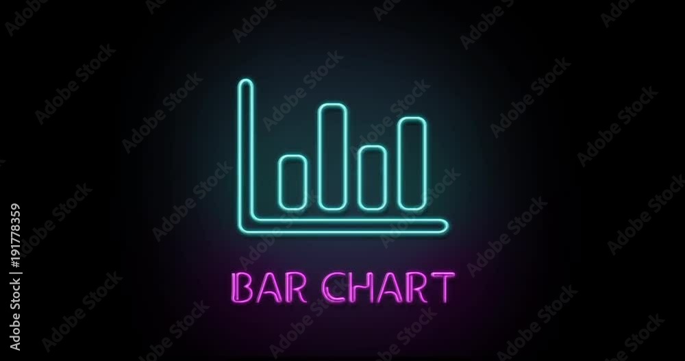 Colorful neon light glowing icon bar chart. Object isolated in PNG format with alpha transparency channel background Colorful neon light glowing icon bar chart. Object isolated in PNG format with alpha transparency channel background