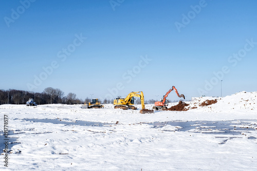 baustelle im winter