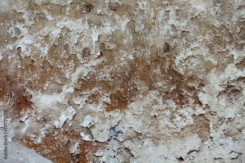 Obraz Szczegół naturalna brown gliniasta ziemia wąwozu ściana z szorstkim tekstury tłem (glina)