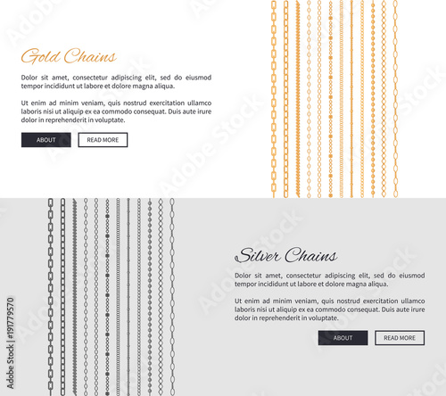 Gold and Silver Chains Page Vector Illustration