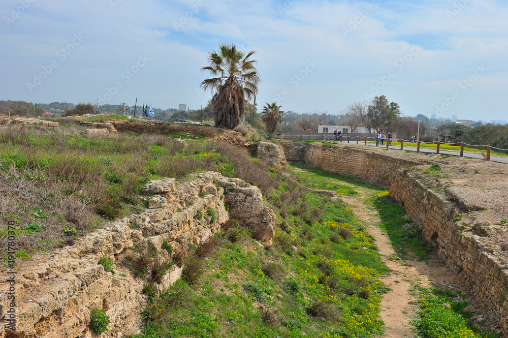 The remains of the old crusaders fortress at Apollonia-Arsuf National Park in Israel The remains of the old crusaders fortress at Apollonia-Arsuf National Park in Israel