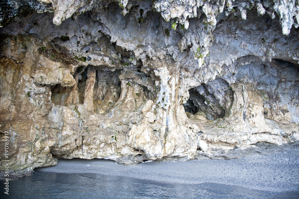An amazing cavernous stretch of coast, Palinuro, Italy