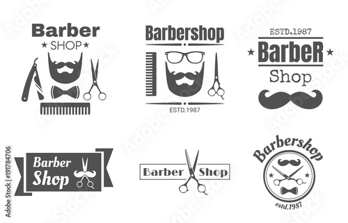 vintage barbershop badge or logo