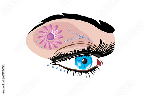 Original make-up eye.Vector / vector illustration with scene feminine eye with original make-up