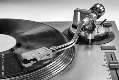 Abstract of a vinyl record player