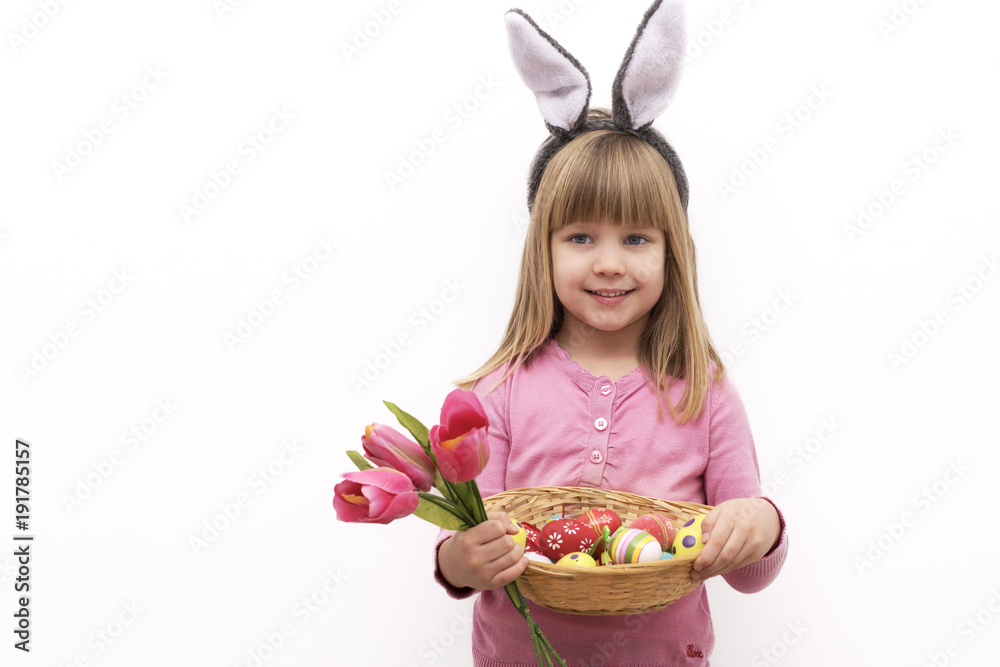 Girl wearing bunny ears