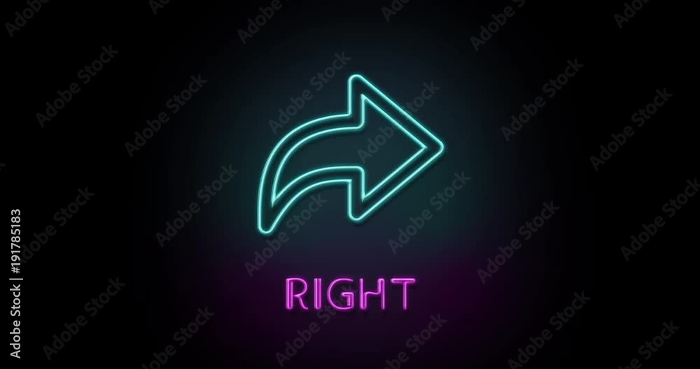 Colorful neon light glowing icon turn right arrow. Object isolated in PNG format with alpha transparency channel background Colorful neon light glowing icon turn right arrow. Object isolated in PNG format with alpha transparency channel background