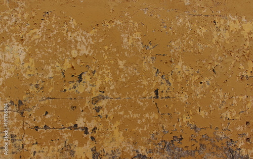 Wallpaper Mural Rough dirty concrete wall with cracked paint of a nasty mustard color background. Old nasty plaster on the wall surface. Torontodigital.ca