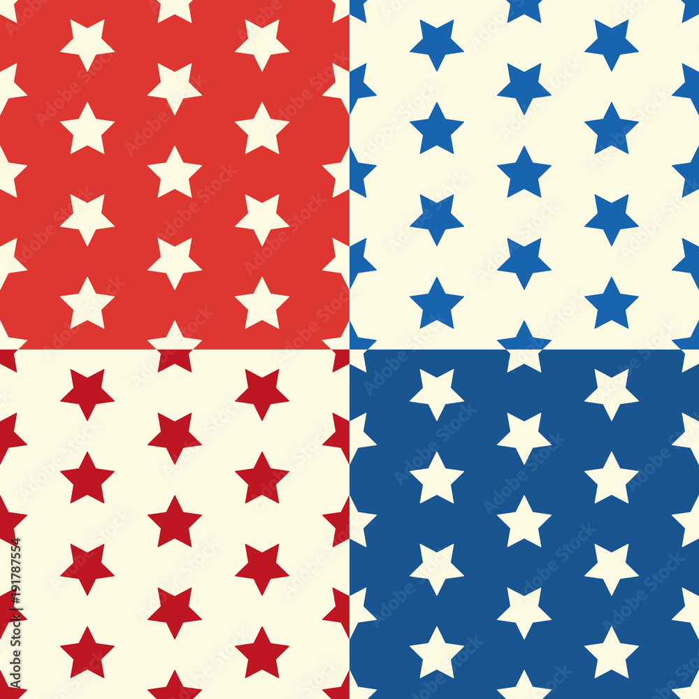 Fototapeta premium Cute geometric seamless pattern with stars