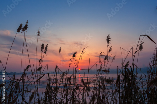 Sunset on a winter river