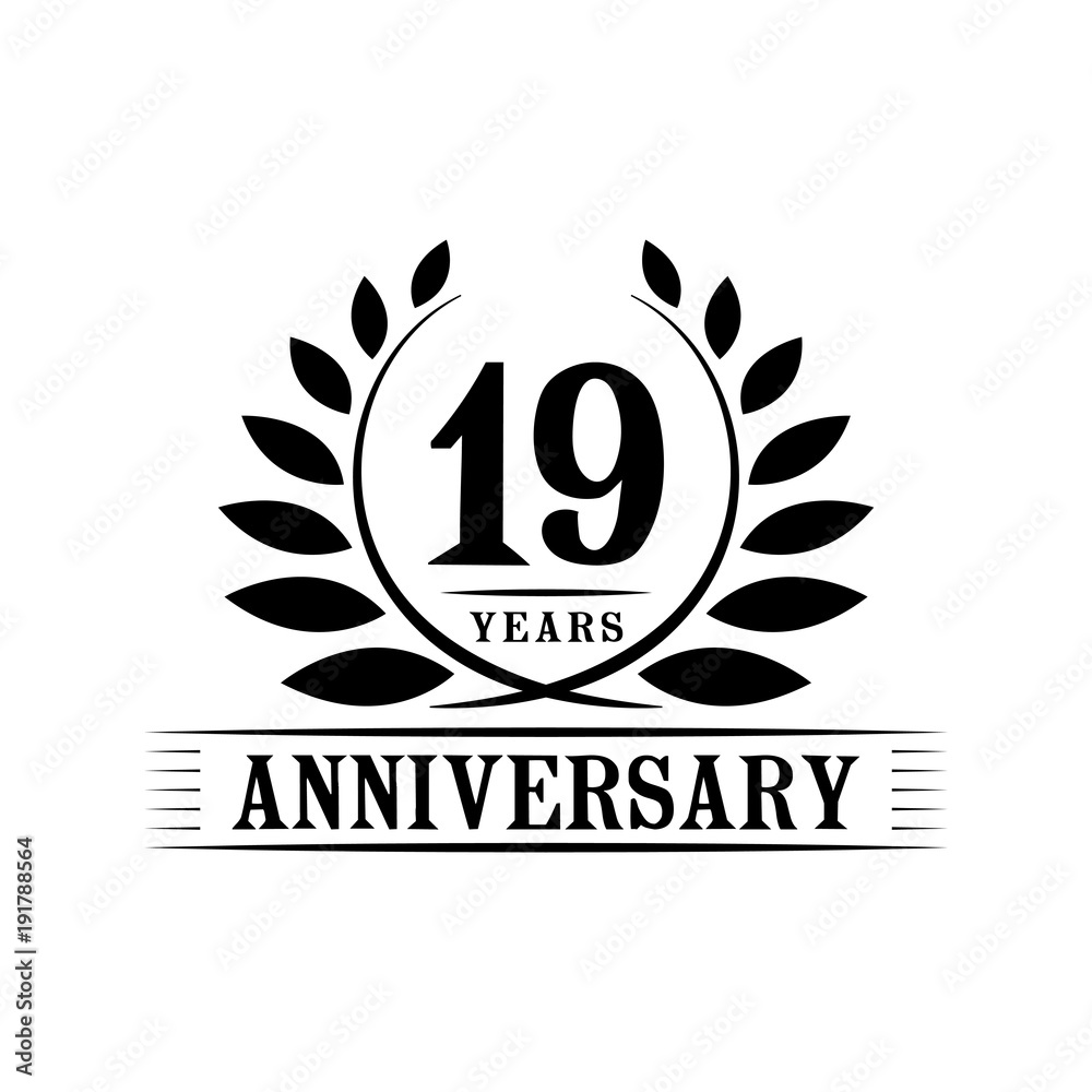 19 years anniversary logo template. 19 years anniversary logo template.