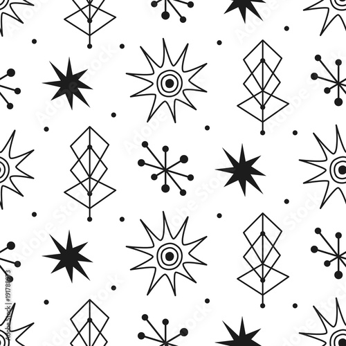 Mid century modern seamless pattern