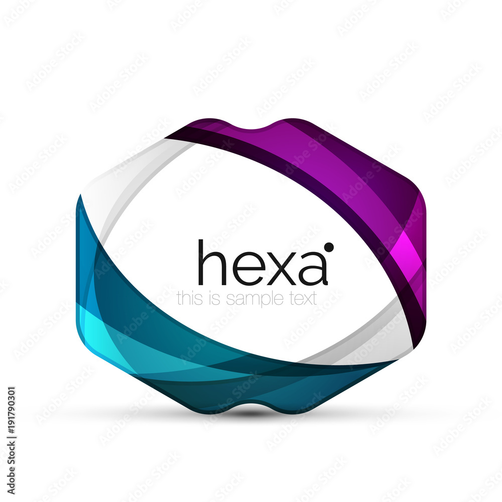 Clean professional hexagon shape business emblem Clean professional hexagon shape business emblem