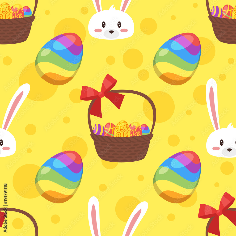 seamless pattern with Easter bunny 
